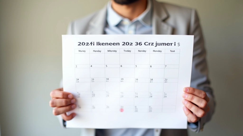 Calendrier 2026 avec dates d'ajustement des pensions marquées en rouge, affichage mensuel clair