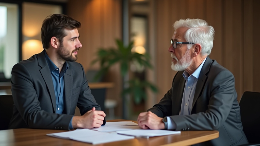 Consultant en retraite discutant avec un client