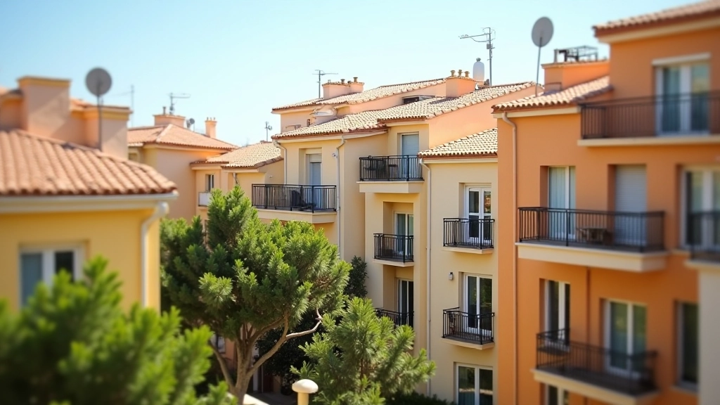 Immeuble résidentiel montpelliérain avec vue sur les toits et terrasses, architecture méditerranéenne